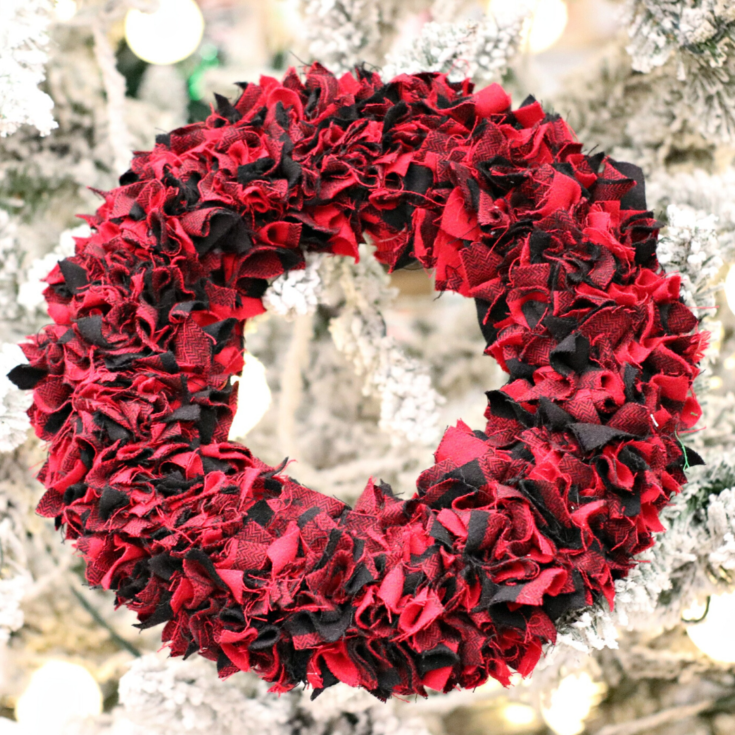 Plaid Foam Wreath, Buffalo Plaid Fabric Foam Wreath &#8211; Wedding DIY