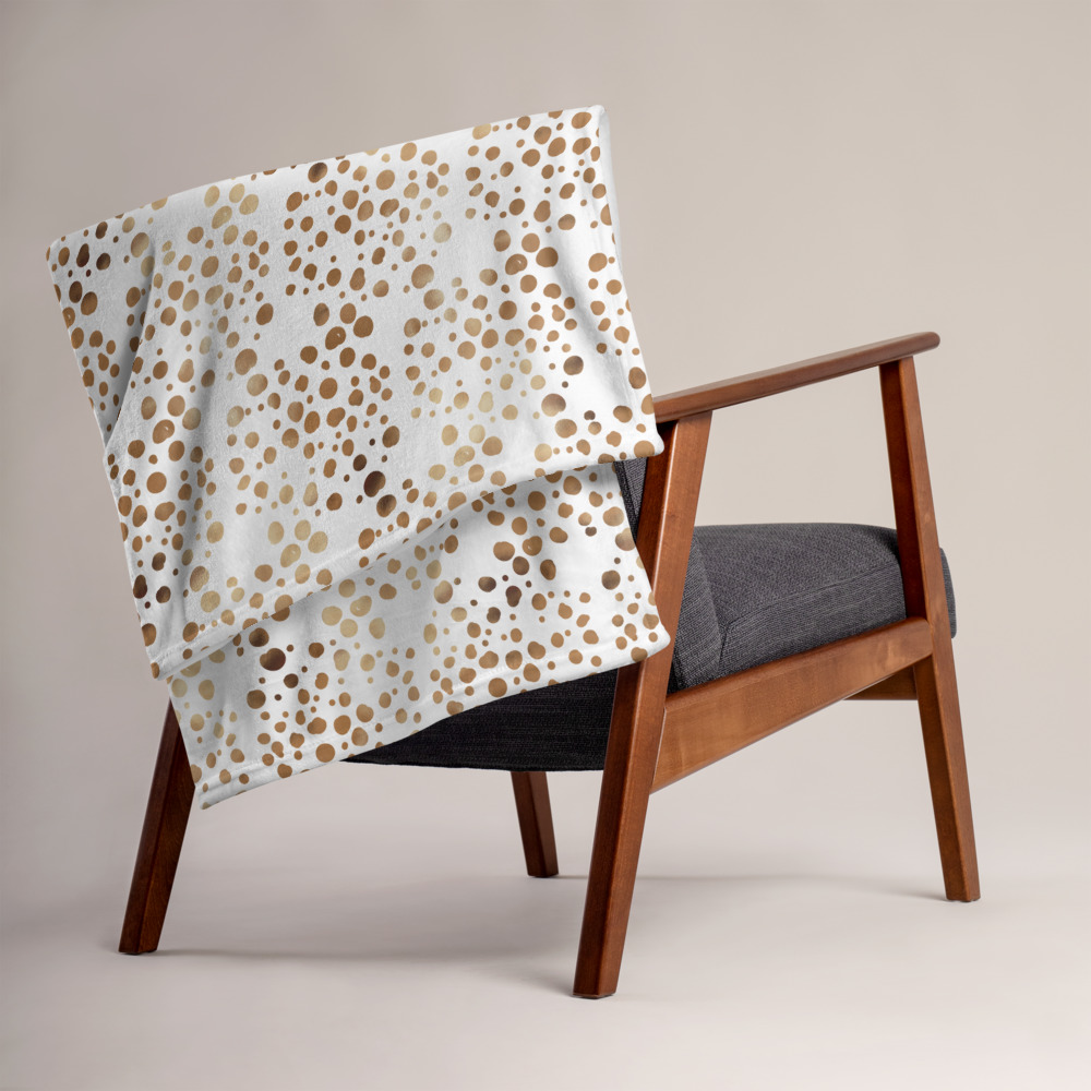 Gold Polka Dot Throw Blanket - All Things Wedding Utah