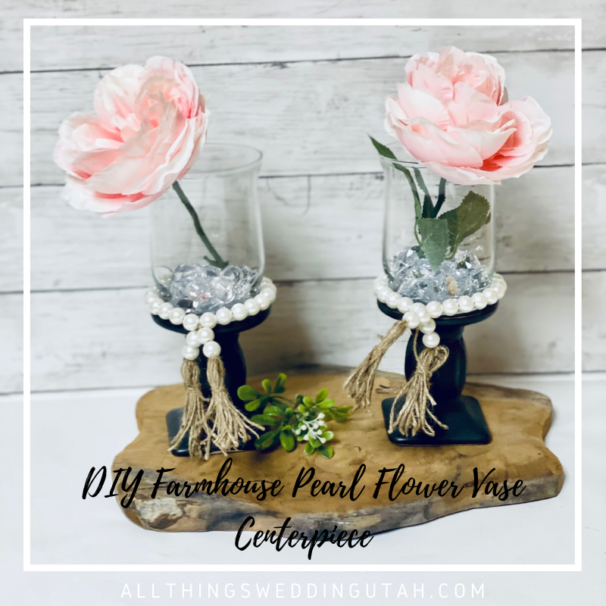 DIY Farmhouse Pearl Flower Vase Centerpiece